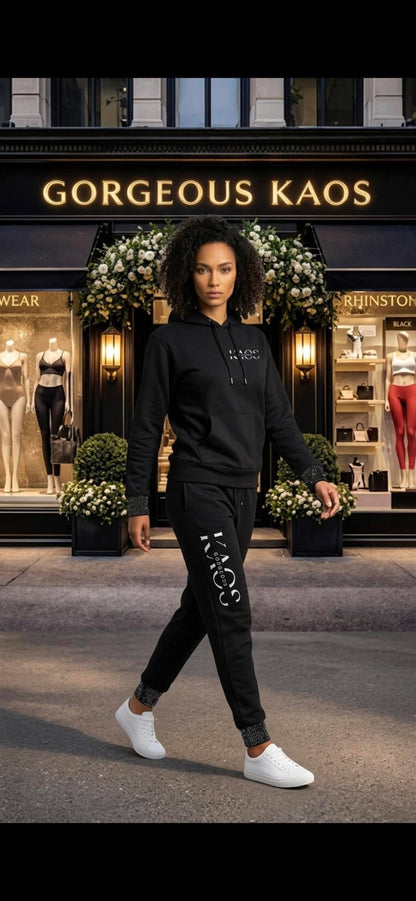 GK Rhinestone Cuff Me Sweatpants