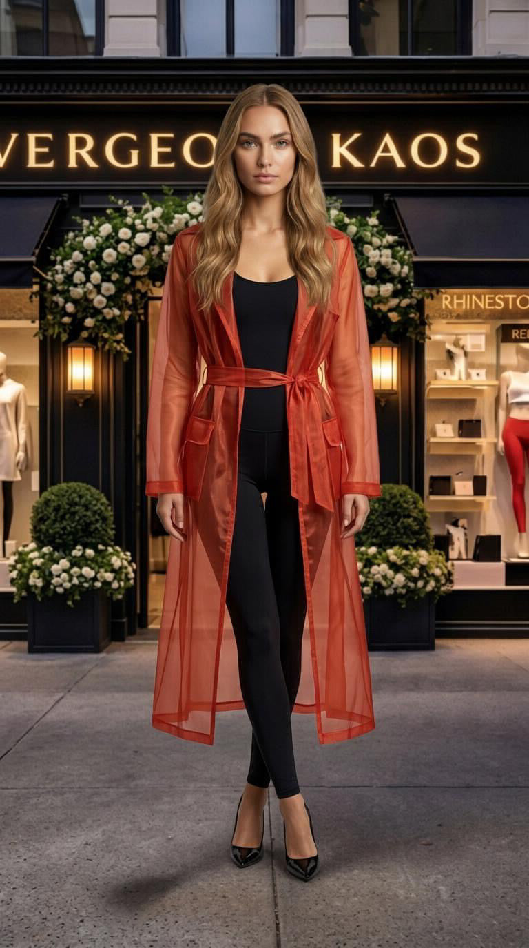GK Red Sheer Coat
