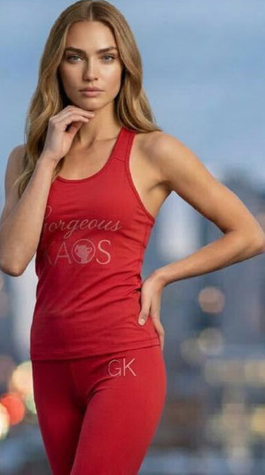 GK Solid Red Tank Top