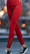 GK Solid Red Leggings