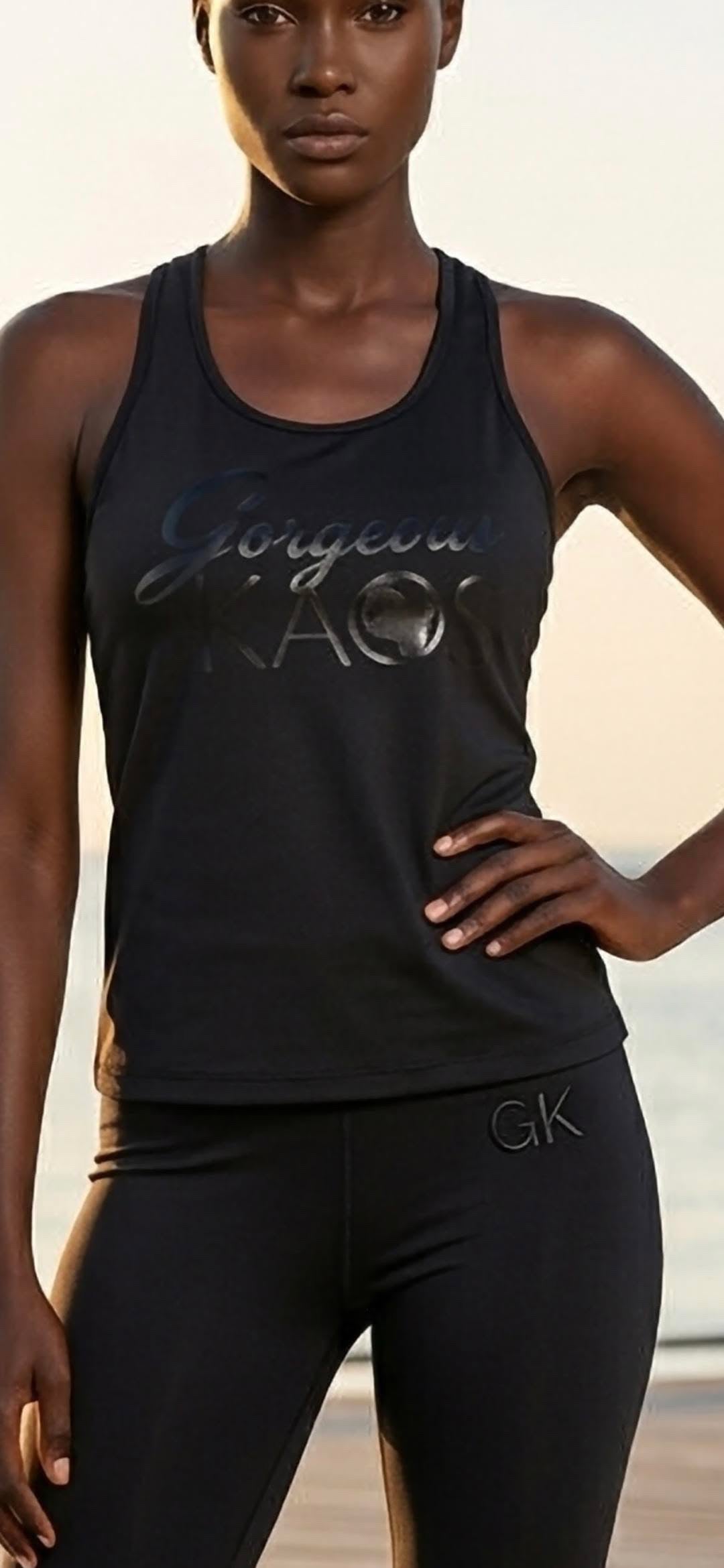 GK Solid Black Tank Top