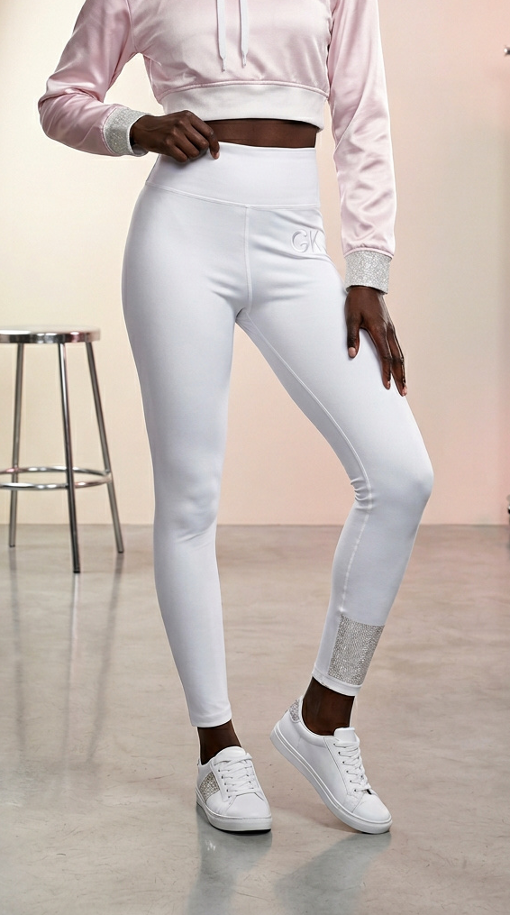 GK Solid White Leggings