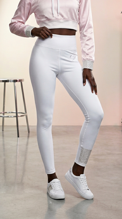 GK Solid White Leggings