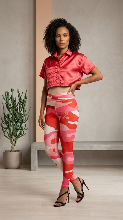 GK Red Satin Crop Top
