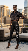 GK Black Satin Crop Top