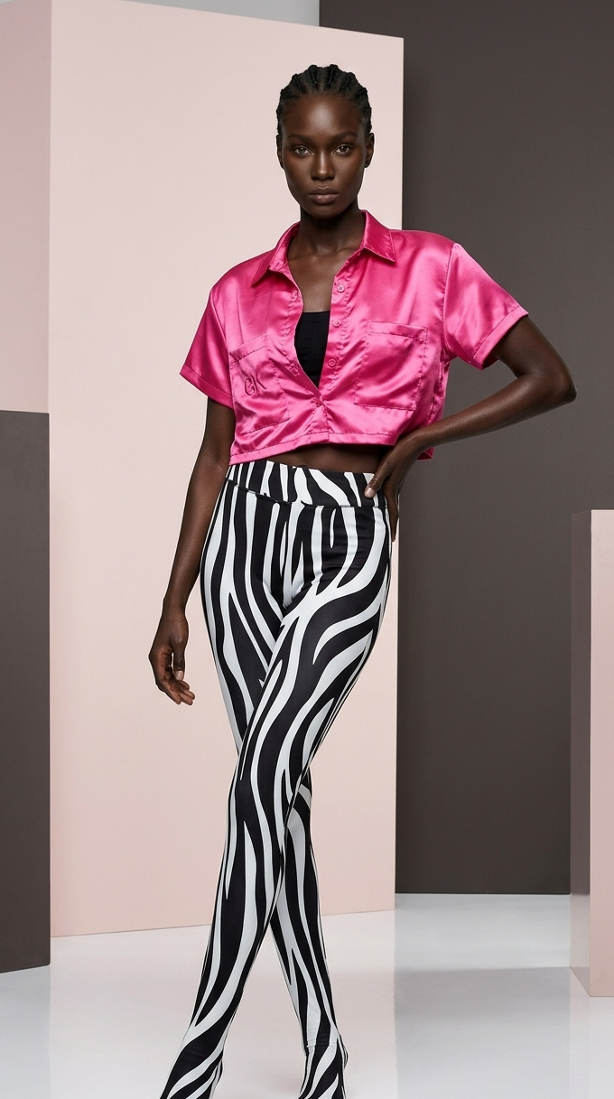 Hot Pink Satin Crop Top